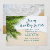 Beach New Years Eve Party Invitation Kaart (Voorkant / Achterkant)