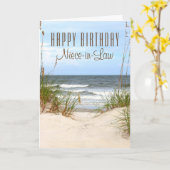 Beach Niece-in-Law Birthday Card Kaart (Gele Bloem)