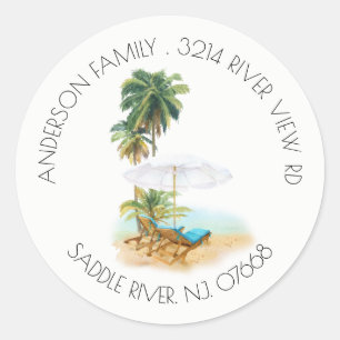 Beach   Nieuwe sticker van label voor thuisadres