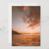 Beach Night Sunset in the Horizon Wedding Kaart (Achterkant)