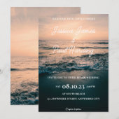 Beach Night Sunset in the Horizon Wedding Kaart (Voorkant / Achterkant)