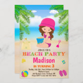 Beach nodigt de zomervakantie uit kaart (Voorkant / Achterkant)