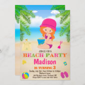 Beach nodigt de zomervakantie uit kaart (Voorkant / Achterkant)