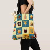 Beach Objects Pattern Canvas tas (Dichtbij)