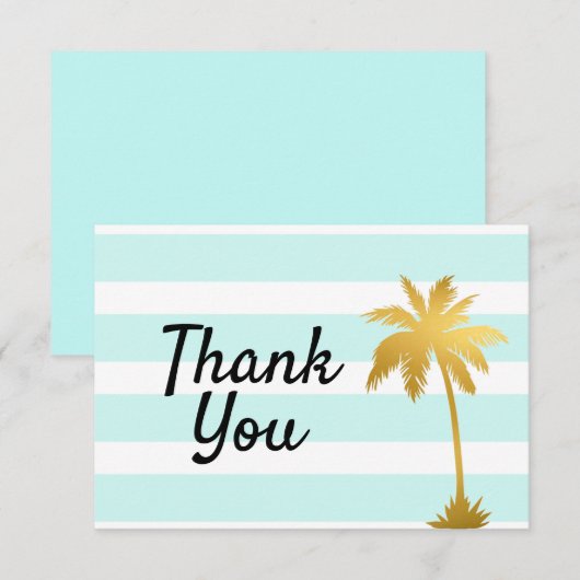 Beach Oceaan Palmboom thema bedankkaart (Voorkant / Achterkant)
