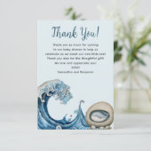 Beach Ocean baby shower Bedankkaart (Staand voorkant)