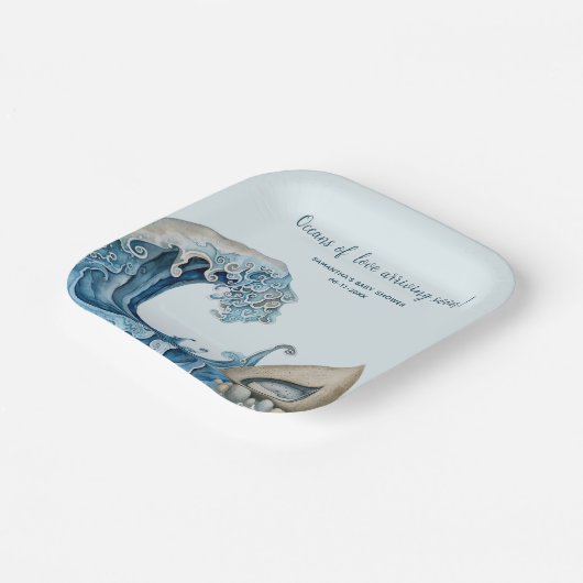 Beach Ocean baby shower Papieren Bordje (Gebogen)