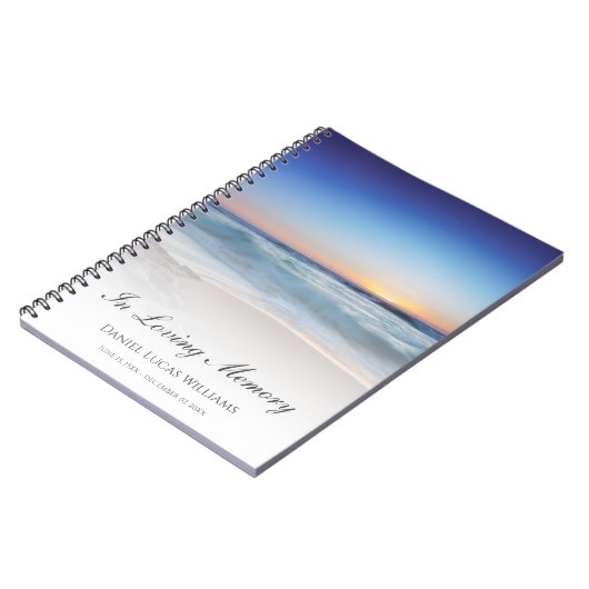 Beach Ocean Blue Memorial of Funeral Guest Book Notitieboek (Linkerzijde)