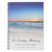 Beach Ocean Blue Memorial of Funeral Guest Book Notitieboek (Voorkant)