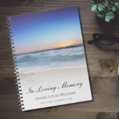 Beach Ocean Blue Memorial of Funeral Guest Book Notitieboek