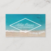 Beach Ocean Blue Modern Photography Visitekaartje (Voorkant)