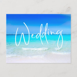 Beach Ocean Blue Sand Modern Destination Uitnodiging Briefkaart