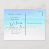 Beach Ocean Blue Sand Modern Destination Uitnodiging Briefkaart (Achterkant)