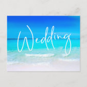 Beach Ocean Blue Sand Modern Destination Uitnodiging Briefkaart (Voorkant)