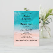 Beach Ocean Blue Seaside Weddenschap Shower Kaart (Staand voorkant)