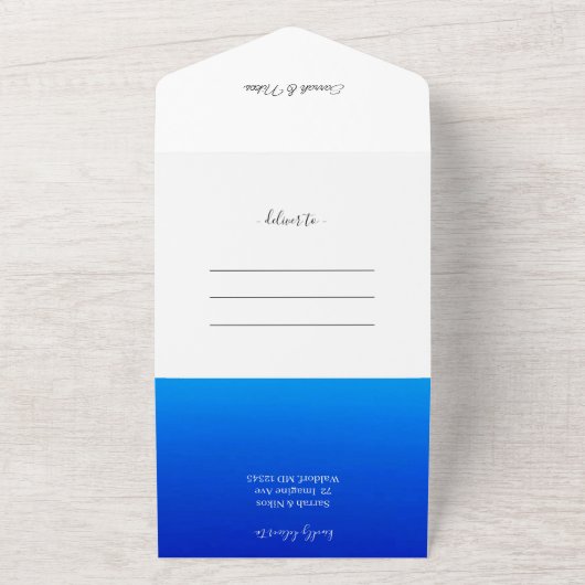 Beach Ocean Costal Wedding All In One Uitnodiging (Buitenkant)