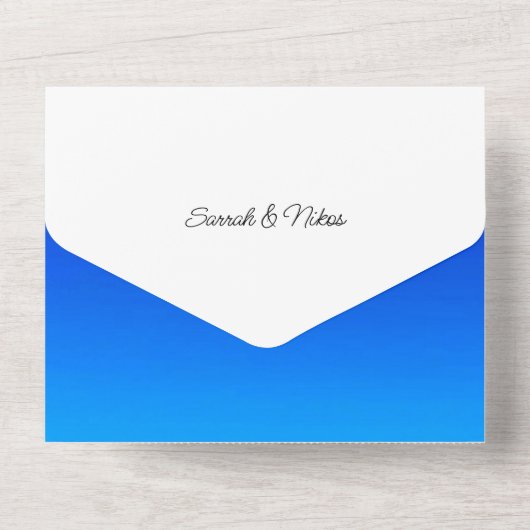 Beach Ocean Costal Wedding All In One Uitnodiging (Achterkant)