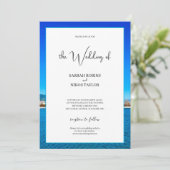 Beach Ocean Costal Wedding Kaart (Staand voorkant)