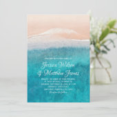Beach Ocean Destination Nautical Seaside Wedding Kaart (Staand voorkant)
