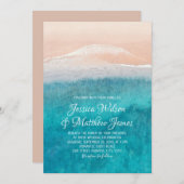 Beach Ocean Destination Nautical Seaside Wedding Kaart (Voorkant / Achterkant)