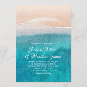 Beach Ocean Destination Nautical Seaside Wedding Kaart