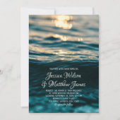 Beach Ocean Destination Nautical Sunset Wedding Kaart (Voorkant)