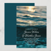 Beach Ocean Destination Nautical Sunset Wedding Kaart (Voorkant / Achterkant)