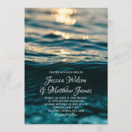 Beach Ocean Destination Nautical Sunset Wedding Kaart