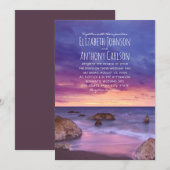 Beach Ocean Destination Sunset Nautical Wedding Kaart (Voorkant / Achterkant)
