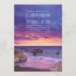 Beach Ocean Destination Sunset Nautical Wedding Kaart