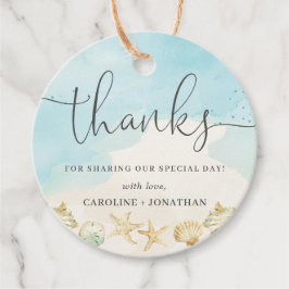 Beach Ocean Destination Wedding Bedankt Bedankjes Labels
