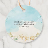 Beach Ocean Destination Wedding Bedankt Bedankjes Labels (Achterkant)