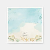 Beach Ocean Destination Wedding Bridal Birthday Servet (Voorkant)