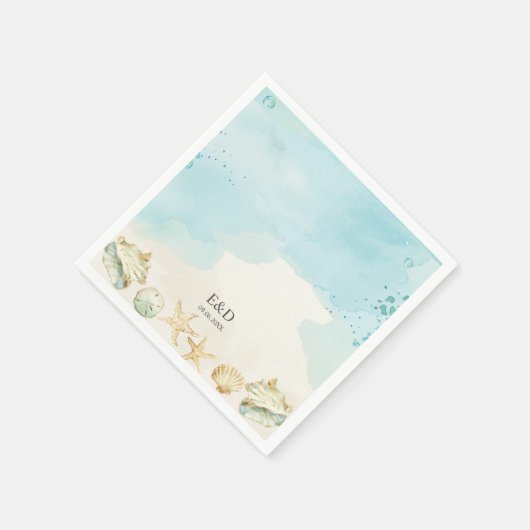 Beach Ocean Destination Wedding Bridal Birthday Servet (Hoek)