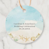Beach Ocean Destination Wedding Dankjewel Bedankjes Labels (Achterkant)