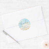 Beach Ocean Destination Wedding Dankjewel Ronde Sticker (Envelop)