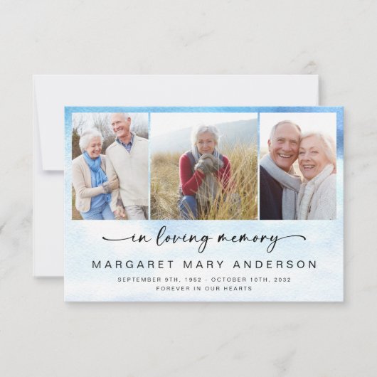 Beach Ocean Foto Begrafenissympathie Dank u Bedankkaart (Voorkant)