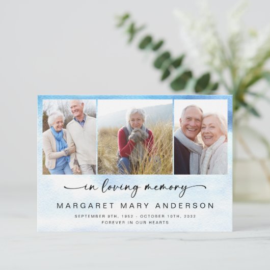 Beach Ocean Foto Begrafenissympathie Dank u Bedankkaart (Staand voorkant)