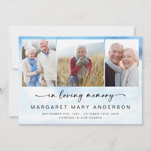 Beach Ocean Foto Begrafenissympathie Dank u Kaart (Voorkant)