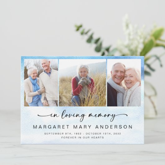 Beach Ocean Foto Begrafenissympathie Dank u Kaart (Staand voorkant)