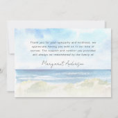 Beach Ocean Foto Begrafenissympathie Dank u Kaart (Achterkant)