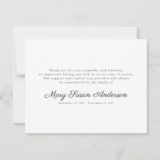 Beach Ocean Funeral Dank je wel Bedankkaart (Achterkant)