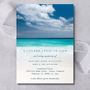 Beach Ocean Funeral Sympathy Celebration of Life Kaart