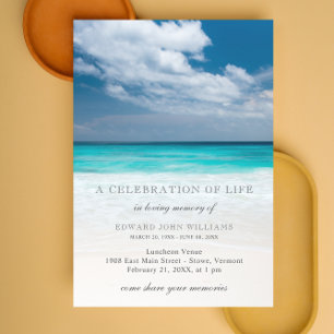 Beach Ocean Funeral Sympathy Celebration of Life Kaart