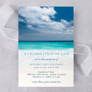Beach Ocean Funeral Sympathy Celebration of Life Kaart