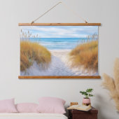 Beach Ocean Grasses Sand Dunes Pathway Art Hangend Wandkleed (Slaapkamer)