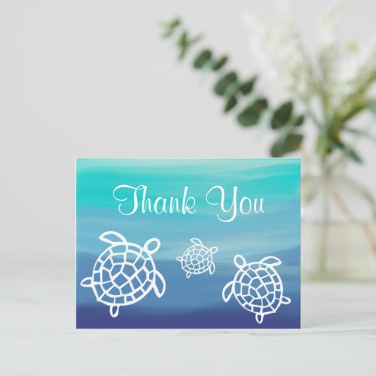 Beach Ocean Honu Schildpadden Dank u Briefkaart (Staand voorkant)
