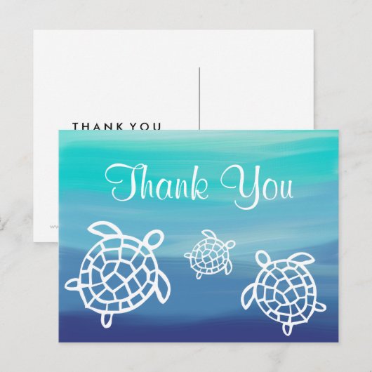 Beach Ocean Honu Schildpadden Dank u Briefkaart (Voorkant / Achterkant)