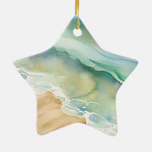 Beach Ocean Keramisch Ornament (Achterkant)