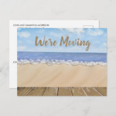 Beach Ocean Landscape Change Address Notice Aankondigingskaart (Voorkant / Achterkant)